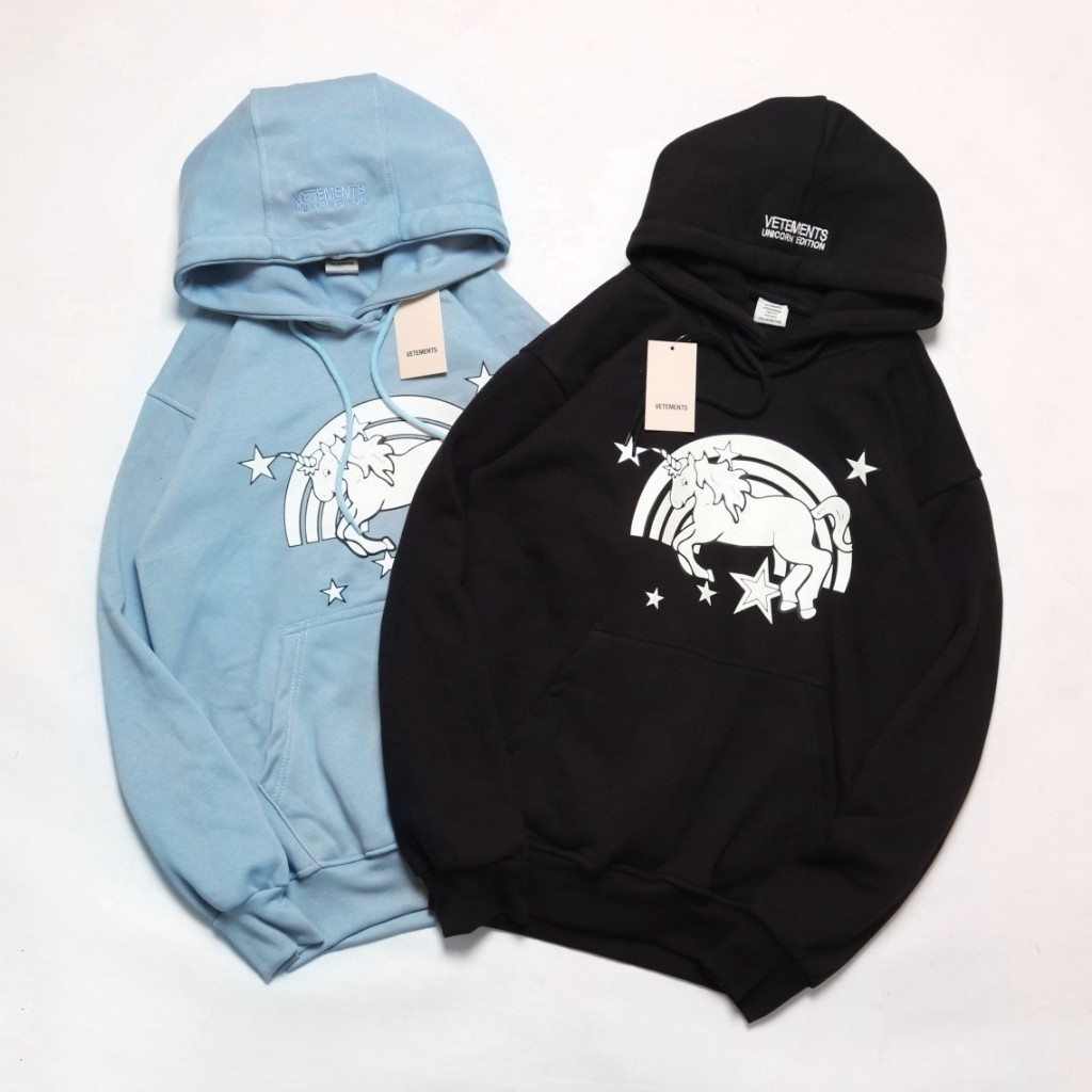 JAKET SWEATER HOODIE VETEMENTS UNICORN FULL TAG TERBARU