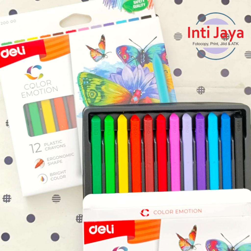 

Crayon Deli Warna Cerah Bentuk Segitiga Ergonomis 12 Warna