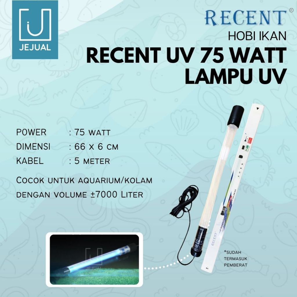 Lampu UV RECENT UV 75 Watt Kolam Ikan Koi Ultraviolet