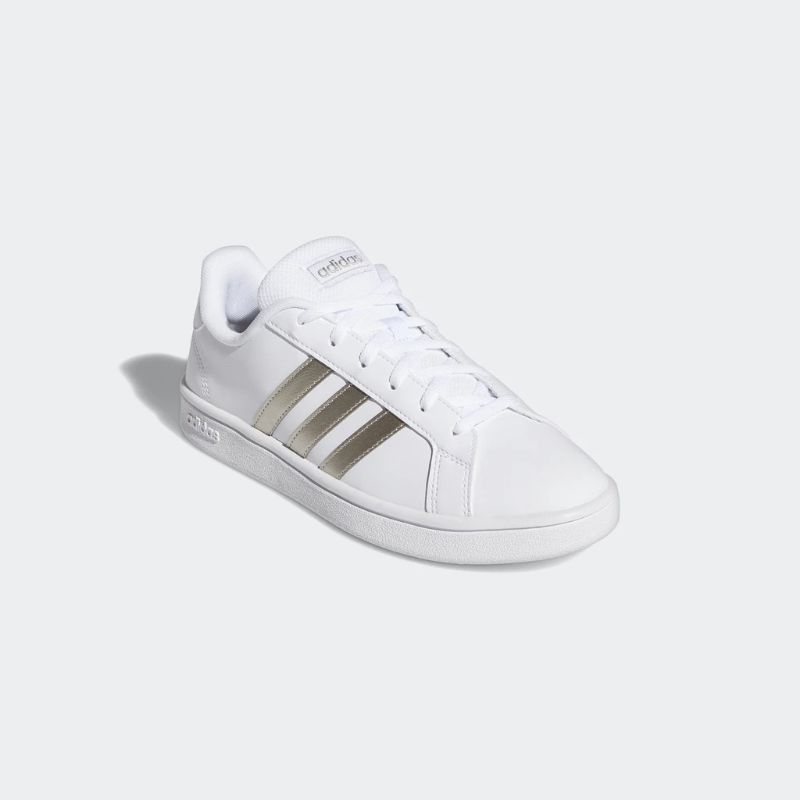 [NEW ORIGINAL] adidas Tennis Grand Court Base Sneakers Wanita White Bronze Size 39 UK6