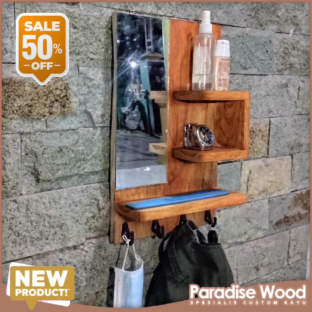 RAK KOSMETIK GANTUNG  RAK CERMIN GANTUNG  RAK RIAS KOSMETIK BAHAN JATI