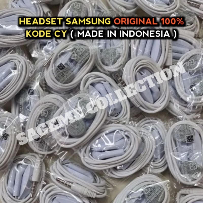 Headset Samsung Original 100% kode CY Made In Indonesia / Handsfree samsung / Headset / Earphone / A