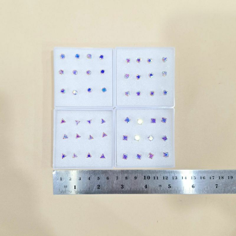 Anting Giwang Zirkon Permata Tusuk Per Box Ssn Grosir