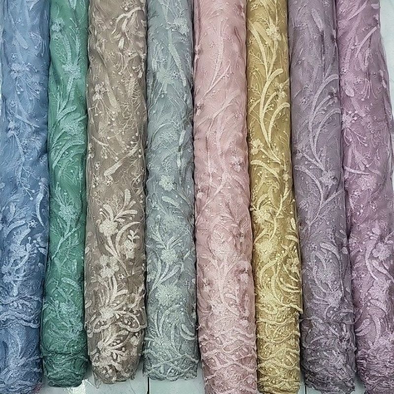 kain tile motif bunga akar hanya gliter rt