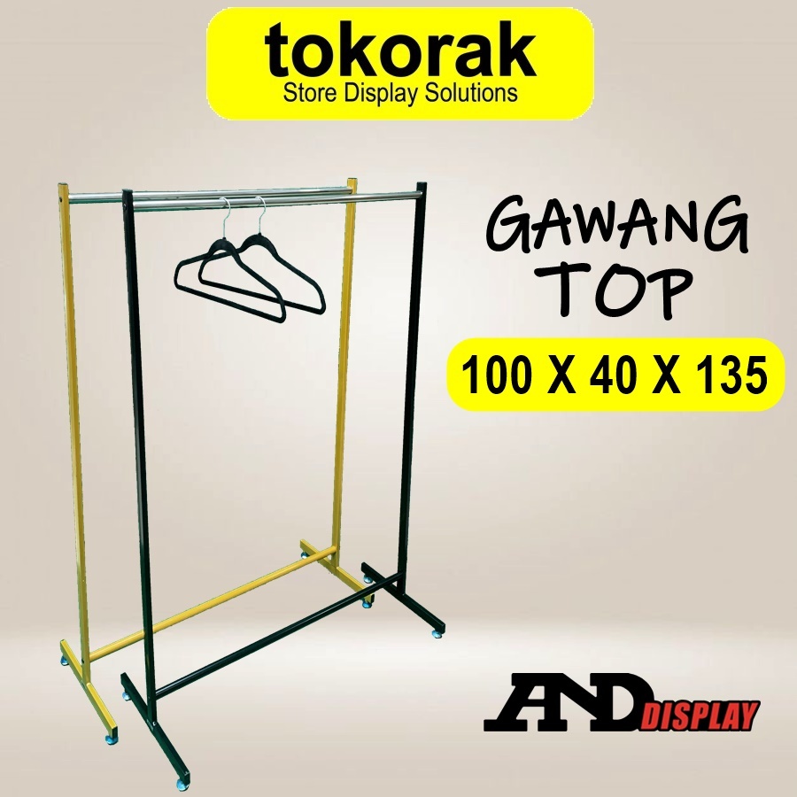 GAWANG BAJU 100 CM TOP RAK BESI STAINLESS 1 M JEMURAN RAK MINIMALIS GAWANGAN BAJU GANTUNGAN GAMIS ST