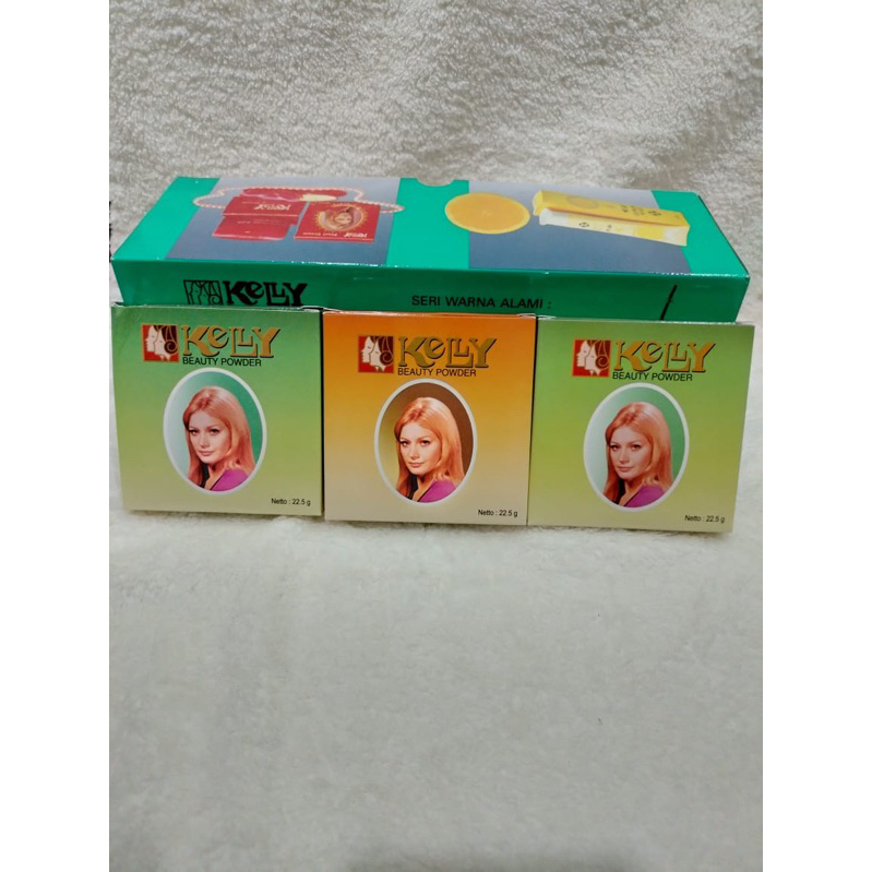 Bedak padat Kelly Natural / Kuning Langsat Kelly Compact Beauty Powder/ harga / pcs