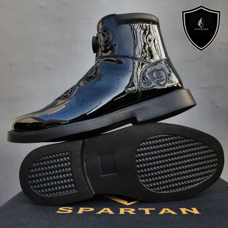 SEPATU PDH MIDTRACK SPARTAN KILAP TALI PUTAR 6 INCH.
