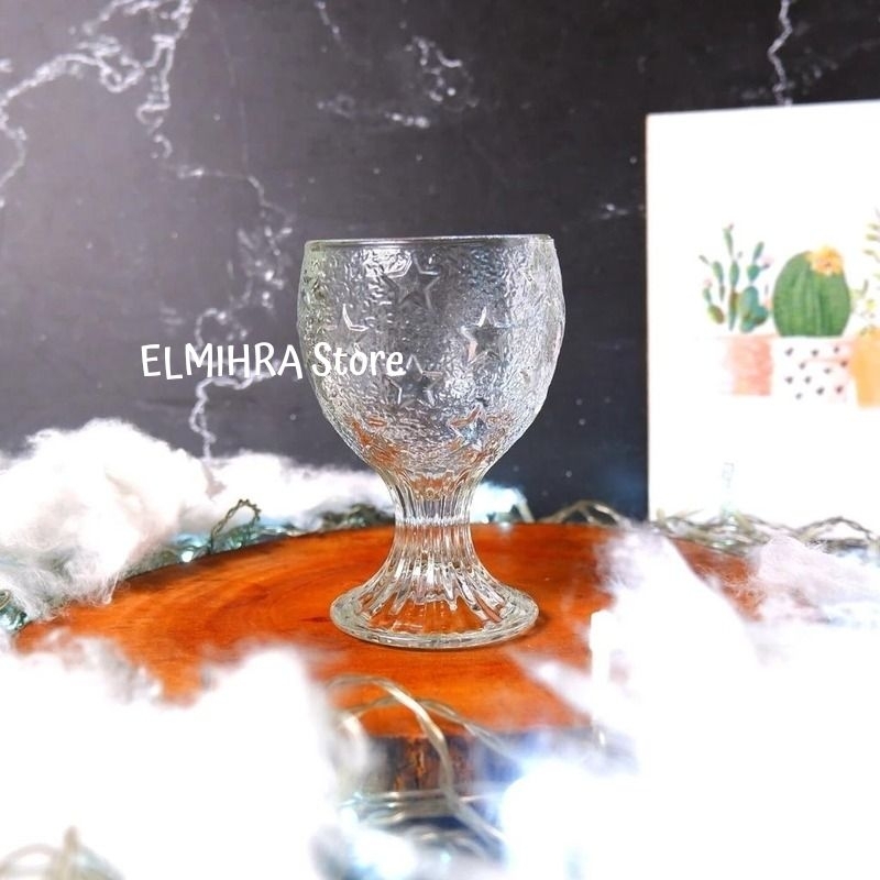Gelas Wine / Gelas Minum Lucu / Gelas Motif Bintang / Souvenir Wedding Gelas Minum Wine Gelas Stemwa