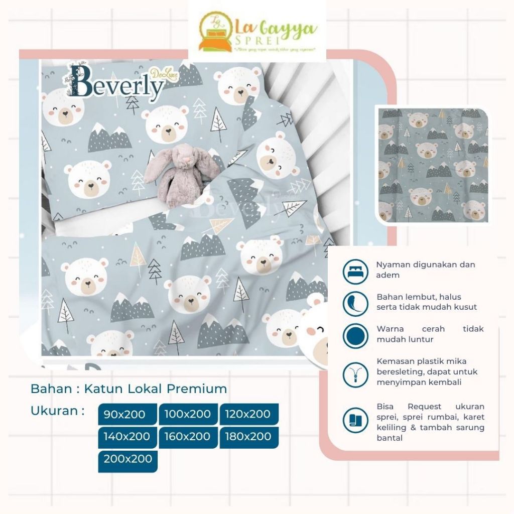 La Gayya Sprei Katun Aesthetic Super King 200x200 tinggi 30cm | Sprei Jumbo Extra King 200x200 Besar