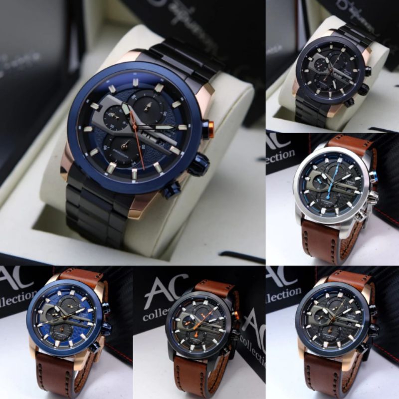 Alexandre Christie Ac 6562 / Ac 6559   rantai & kulit for Men Original