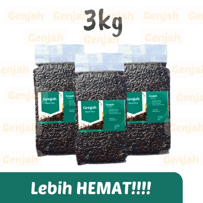 

paket BUNDLING beras hitam 3kg Genjah Makiin hemat