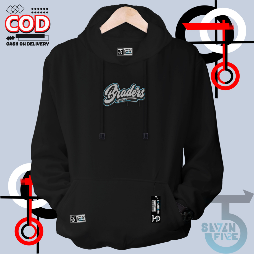 Jaket Sweater Hodie Polos Hitam Ori Pria Terbaru 2024 Kekinian Hoodie Distro Pria SEVENFIVE Original