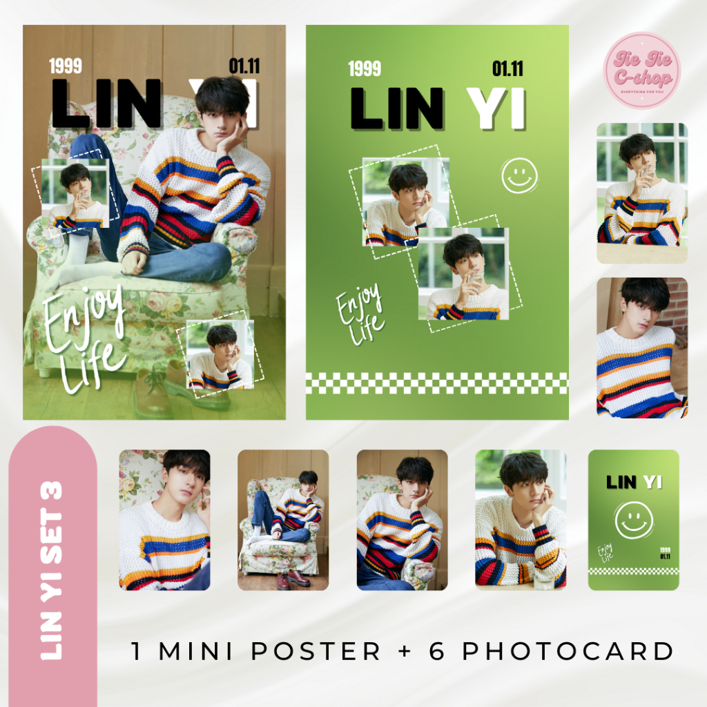 Set Lin Yi 3 Photocard dan Mini Poster