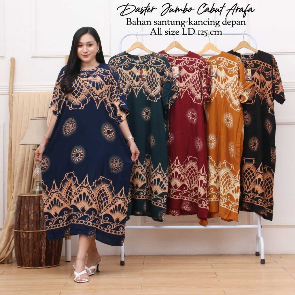 Daster Batik Wanita Remaja Jumbo Kekinian Busui Kancing Depan