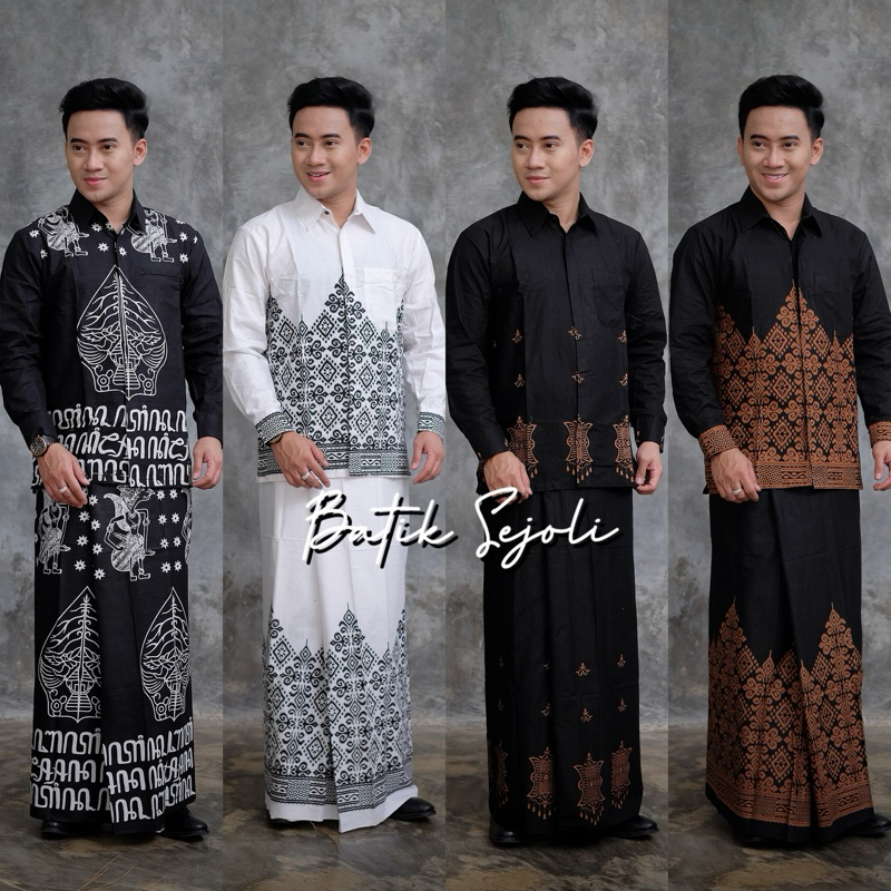 SET BAJU MUSLIM PRIA DEWASA SETELAN BAJU KOKO DAN SARUNG BATIK TERBARU