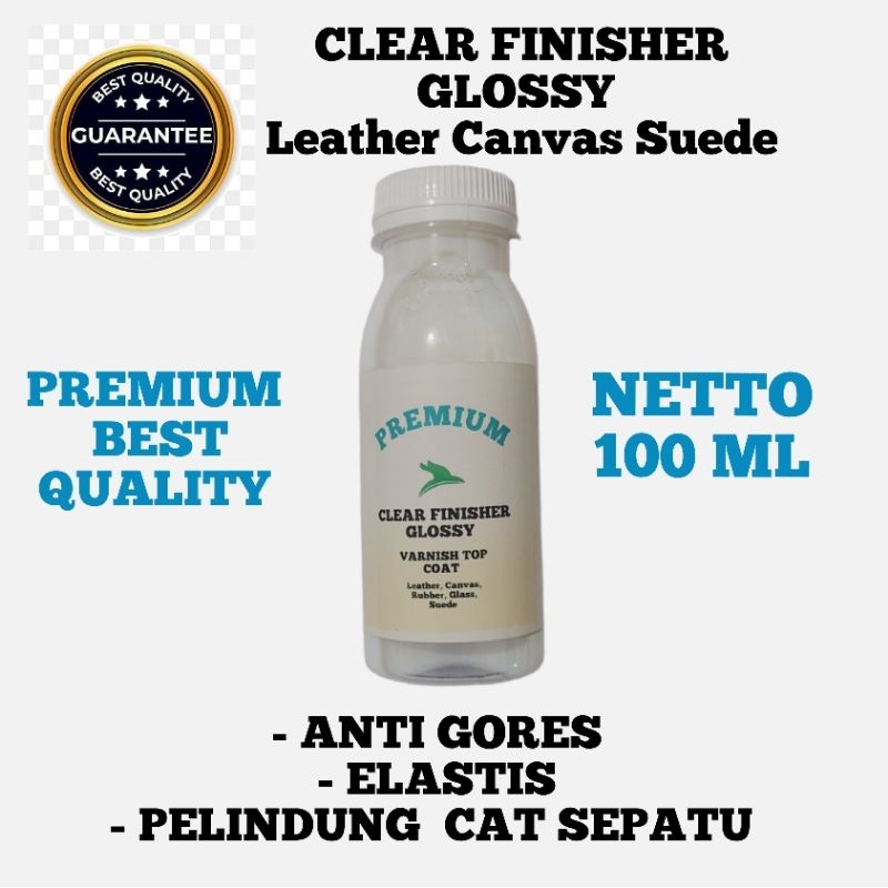 clear finisher varnish cat sepatu kulit lukisan kanvas Leather