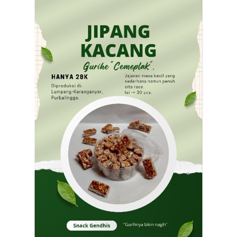 

Jipang Kacang Cemilan Khas Purbalingga 500 Gram Kemasan Toples