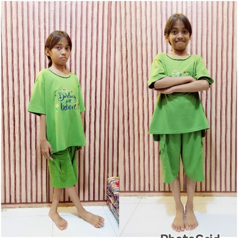 PIYAMA ANAK TANGGUNG DAILILAN DARLING CARGO