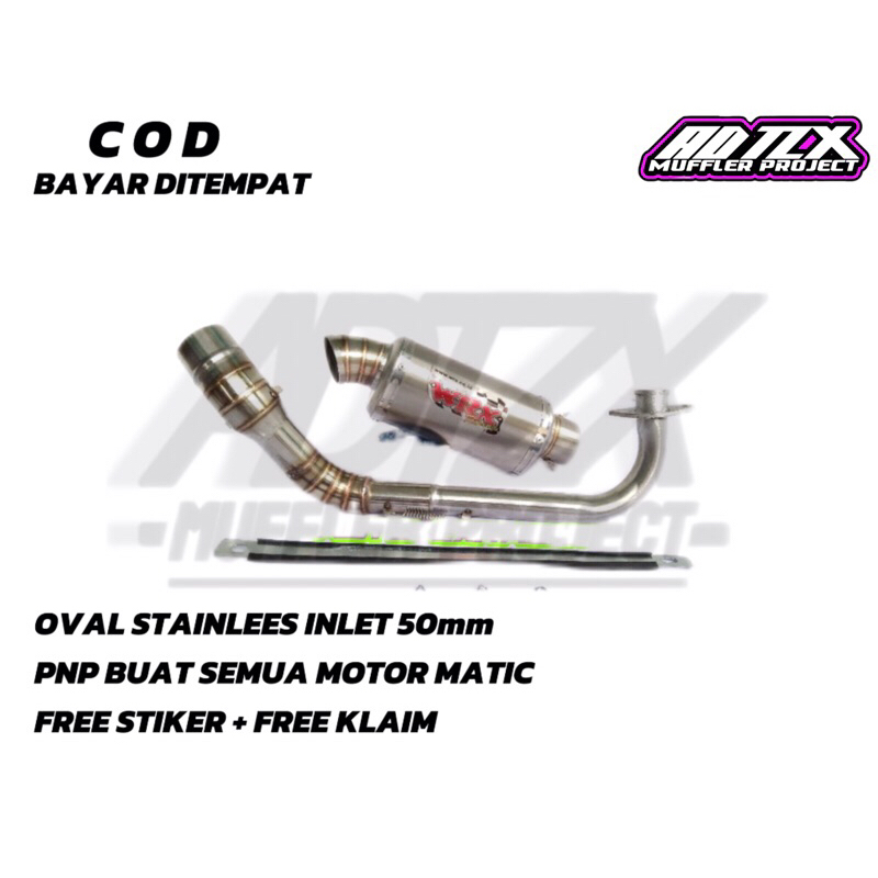 Knalpot racing WRX Matic oval Mio j M3 GT Soul Fino Beat Scoopy Vario nmax PCX 110 125 150