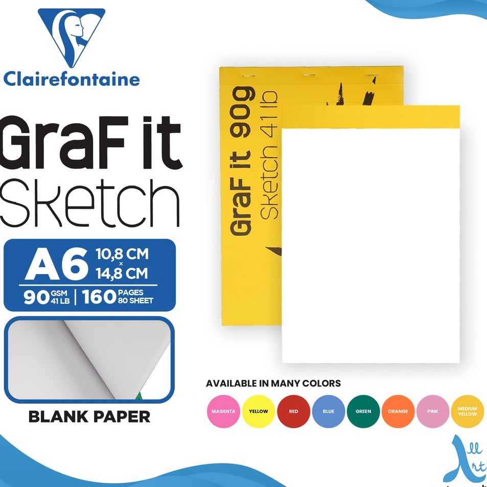 

Clairefontaine A6 Graf It White Sketch Pad Sketchbook