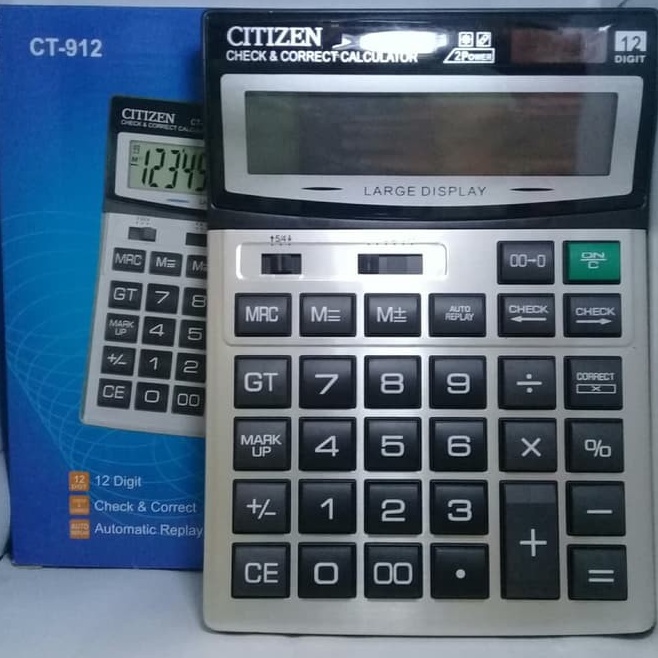 

Trendy KALKULATOR CITIZEN CT912 BESAR JUMBO BIG SIZE ANGKA KOMPUTER 12 DIGIT AA A2 CALCULATOR