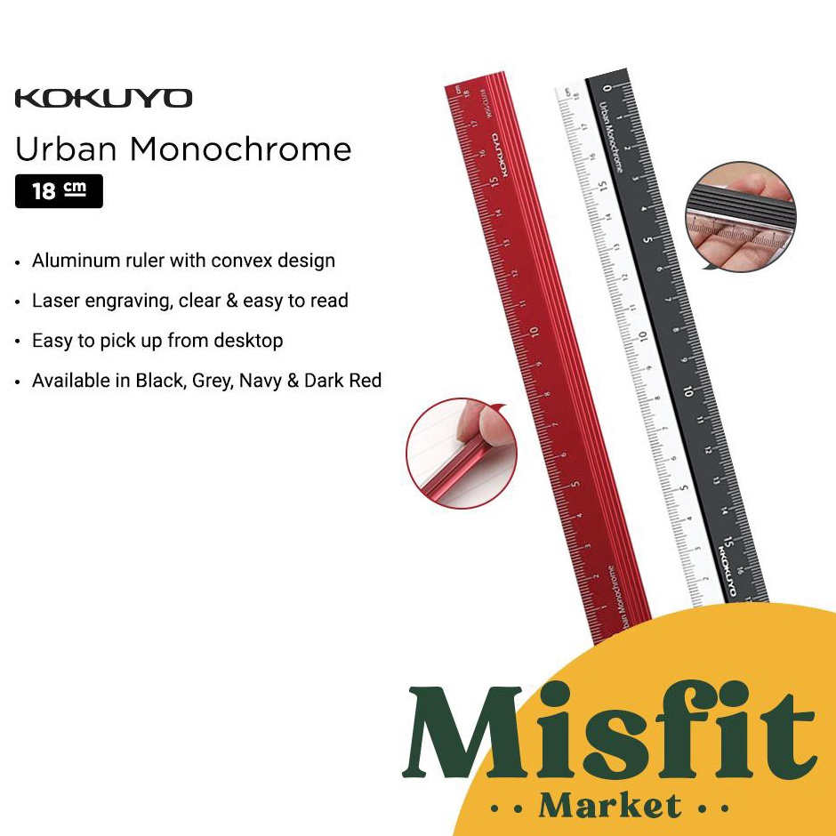 

Sale KOKUYO Urban Monochrome PC Aluminum Straight Ruler 18 cm Penggaris Aluminium Aesthetic