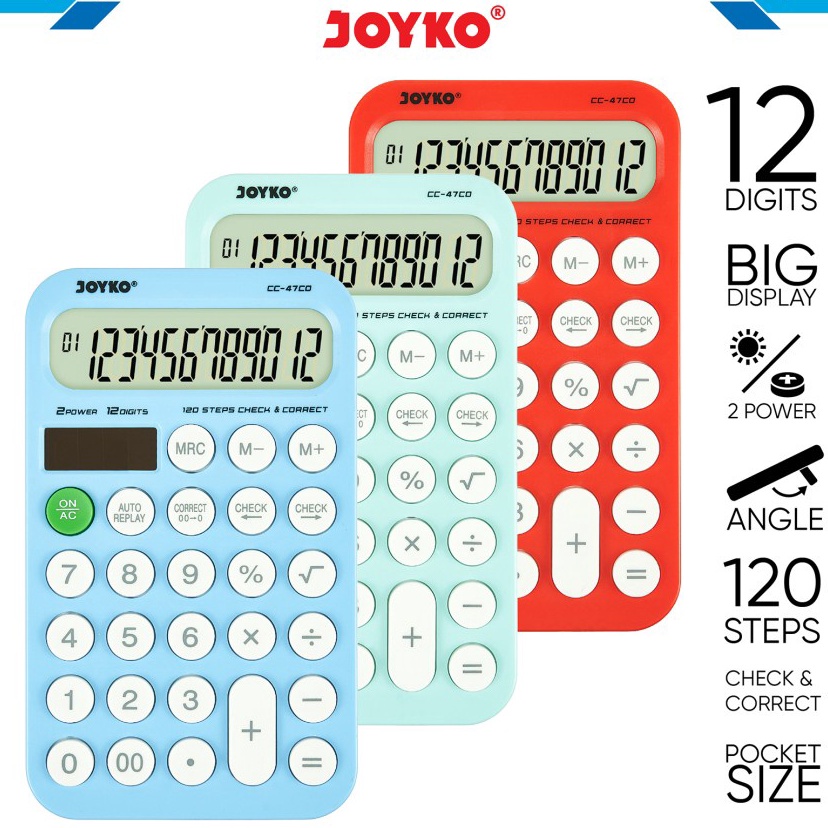 

Calculator Kalkulator Joyko CC47CO 12 Digits Check Correct