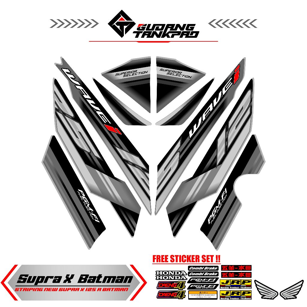 STIKER STRIPING SUPRA X 125 R BATMAN , MTF 6 / SUPRA X 125 R / SUPRA X / SUPRA 125 / SUPRA BATMAN / 