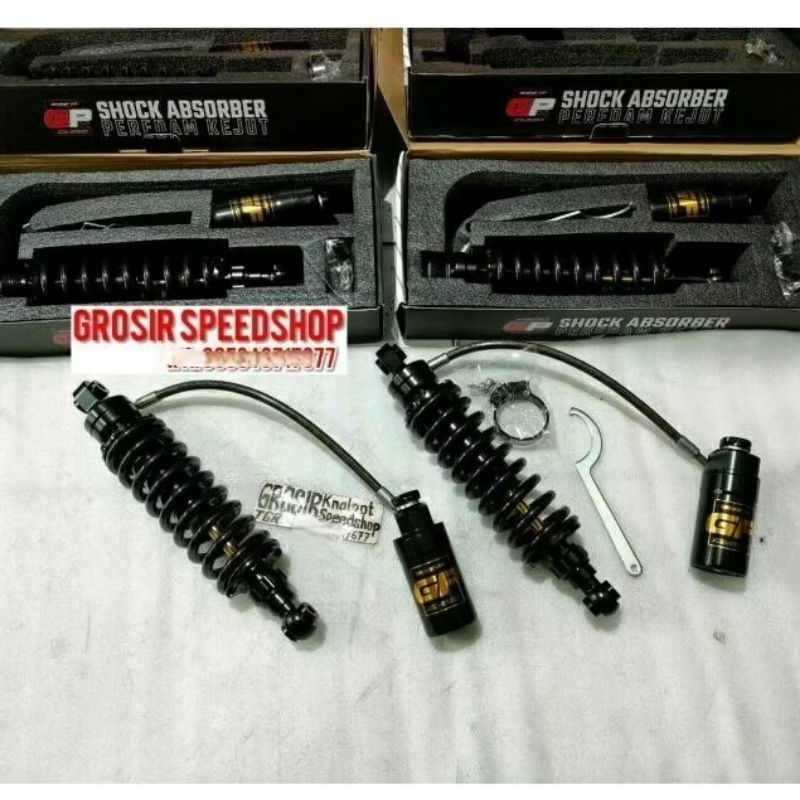 Monoshock shock belakang tabung pisah Kuning Merah Black series PLUS Braket breket kawasaki Ninja RR