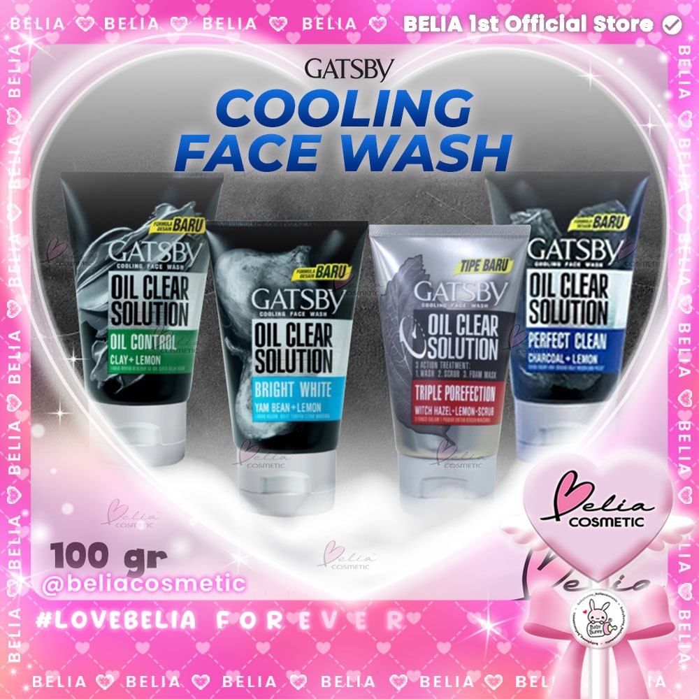 ❤ BELIA ❤ GATSBY Cooling Face Wash 100gr Series | Oil Conttrol | Bright White | Triple Porefection |