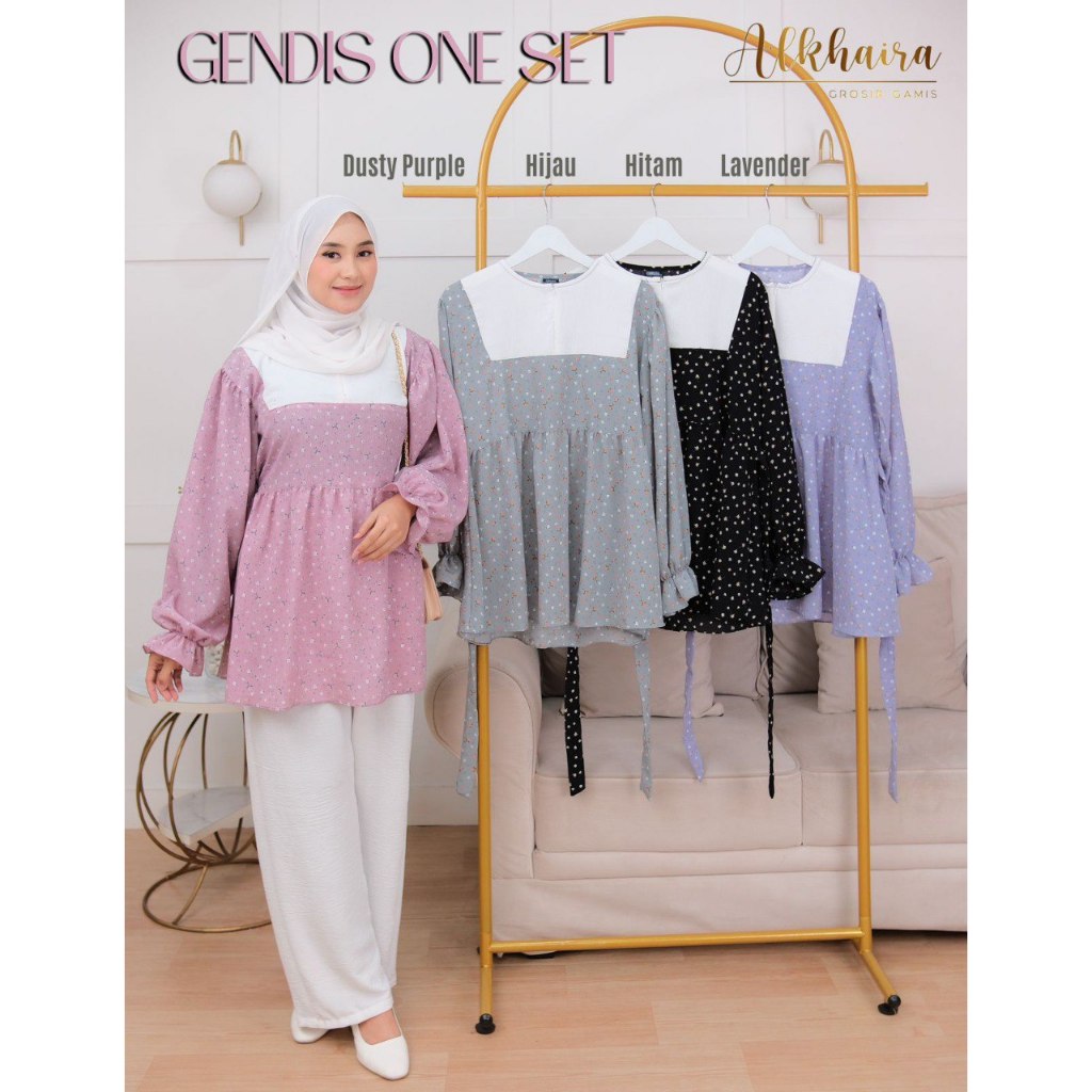 Gendis One Set Celana Bahan Crinkle Yoryou Original by Alkhaira
