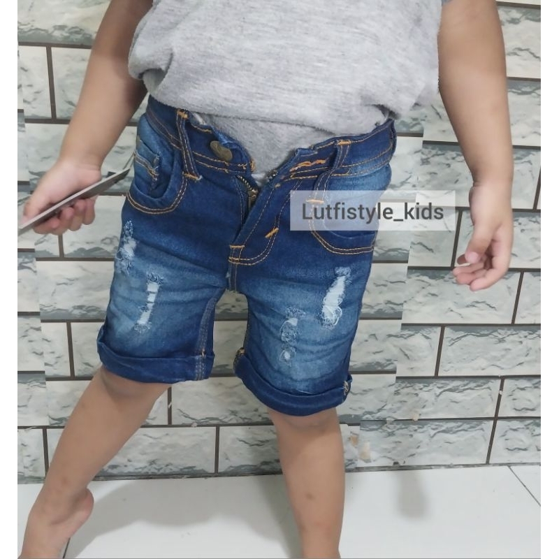 Celana Jeans Ripped Pendek Anak Laki Laki Usia 1 Tahun Sampai 12 Tahun Celana Jeans Pendek Anak Cowo
