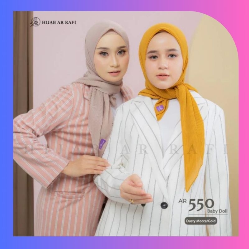 Terbaru √ Hijab Arrafi AR 550 Jilbab Segi Empat Plisket