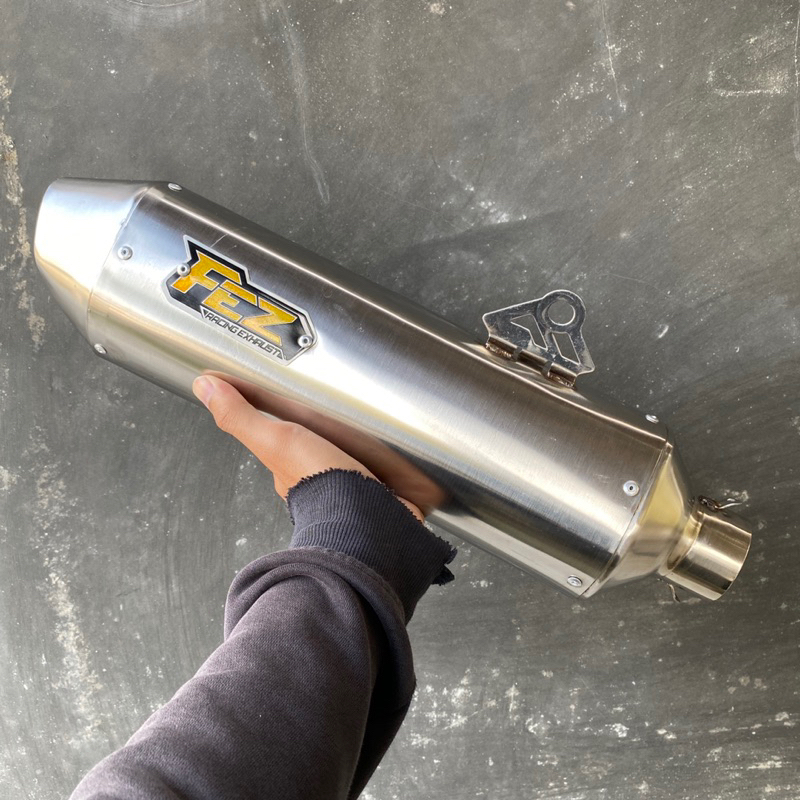 KNALPOT FEZ RACING EXHAUST COPY KTM FULL STAINLESS TEBAL (SILINCER ONLY)
