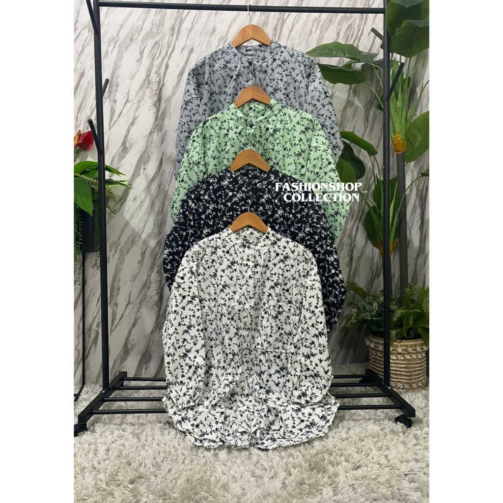 Kemeja Chantika Motif bunga Kecil | kemeja Tunik wanita