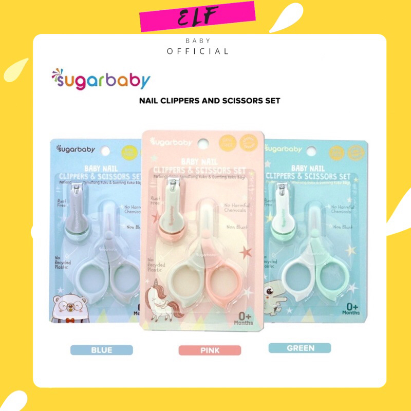 Baby nail SUGAR BABY Gunting Potong Kuku | Sugar Baby 2in1 Baby Nail Clipper & Scissor Set / Gunting