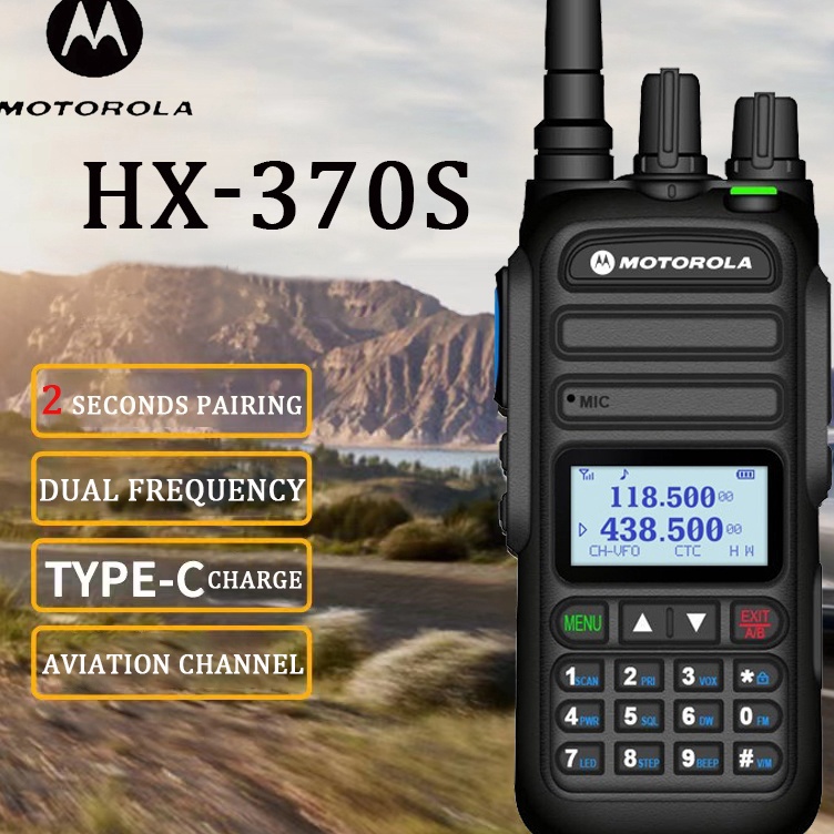 KODE I18W Headset gratisHT Motorola 37S WalkieTalkie HighPower Radio 15W 128CH 12 Km DualFrequency H