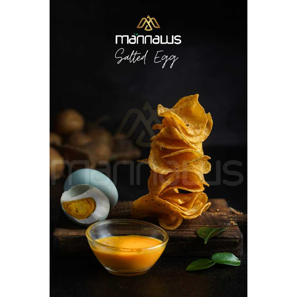 

Mannaws Potato Chips Snack Kerpik Kentang - Ukuran Personal Pack 65g - Amazing Salted Egg (Telur Asin)