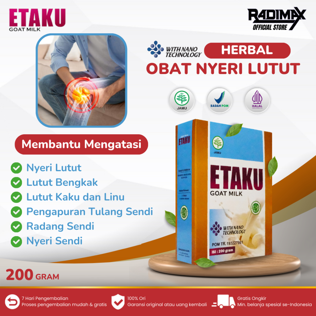 Obat Sakit Lutut Nyeri Sendi Saraf Kejepit Pengapuran Tulang Osteoporosis Susu Tulang Sendi Etaku