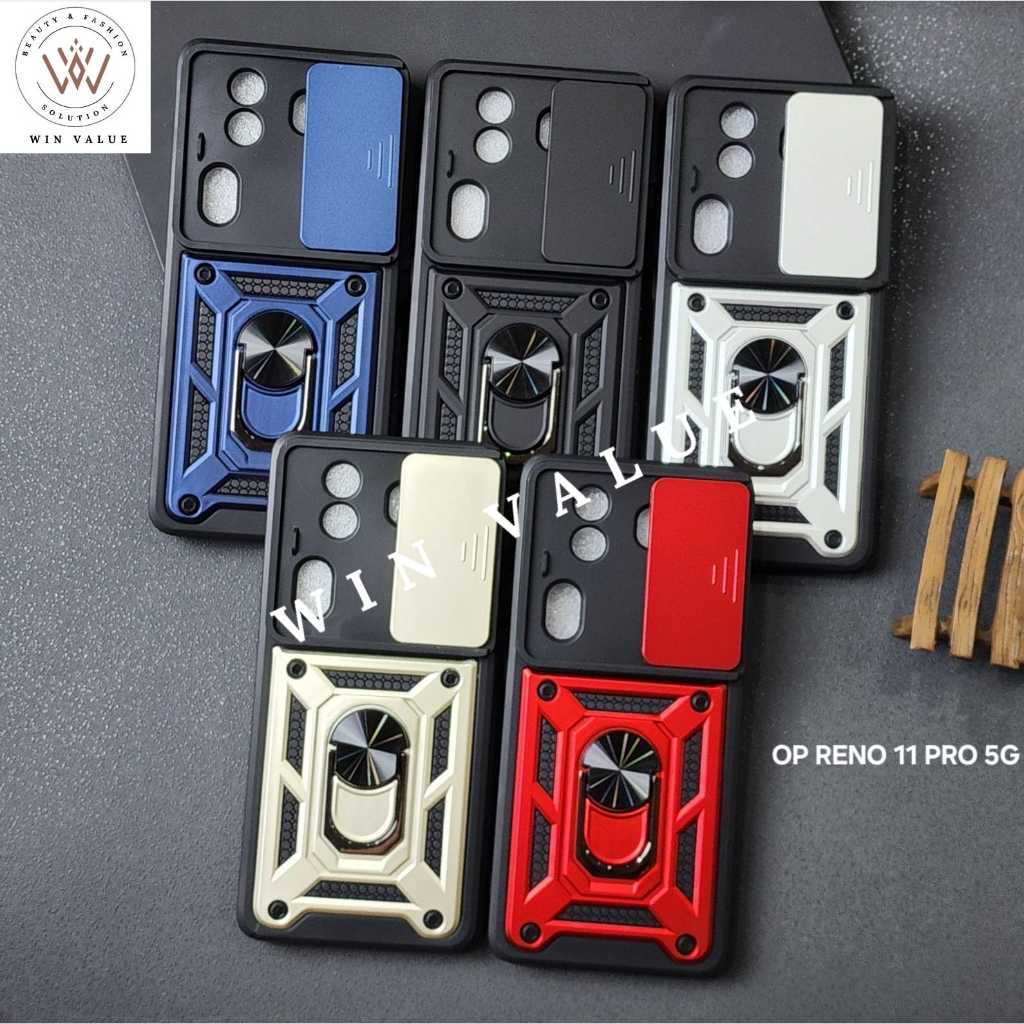 Oppo Reno 11 Oppo Reno 11 Pro Oppo Reno 11F SoftCase Slide Armor + Kamera Protect Case Oppo Reno 11 