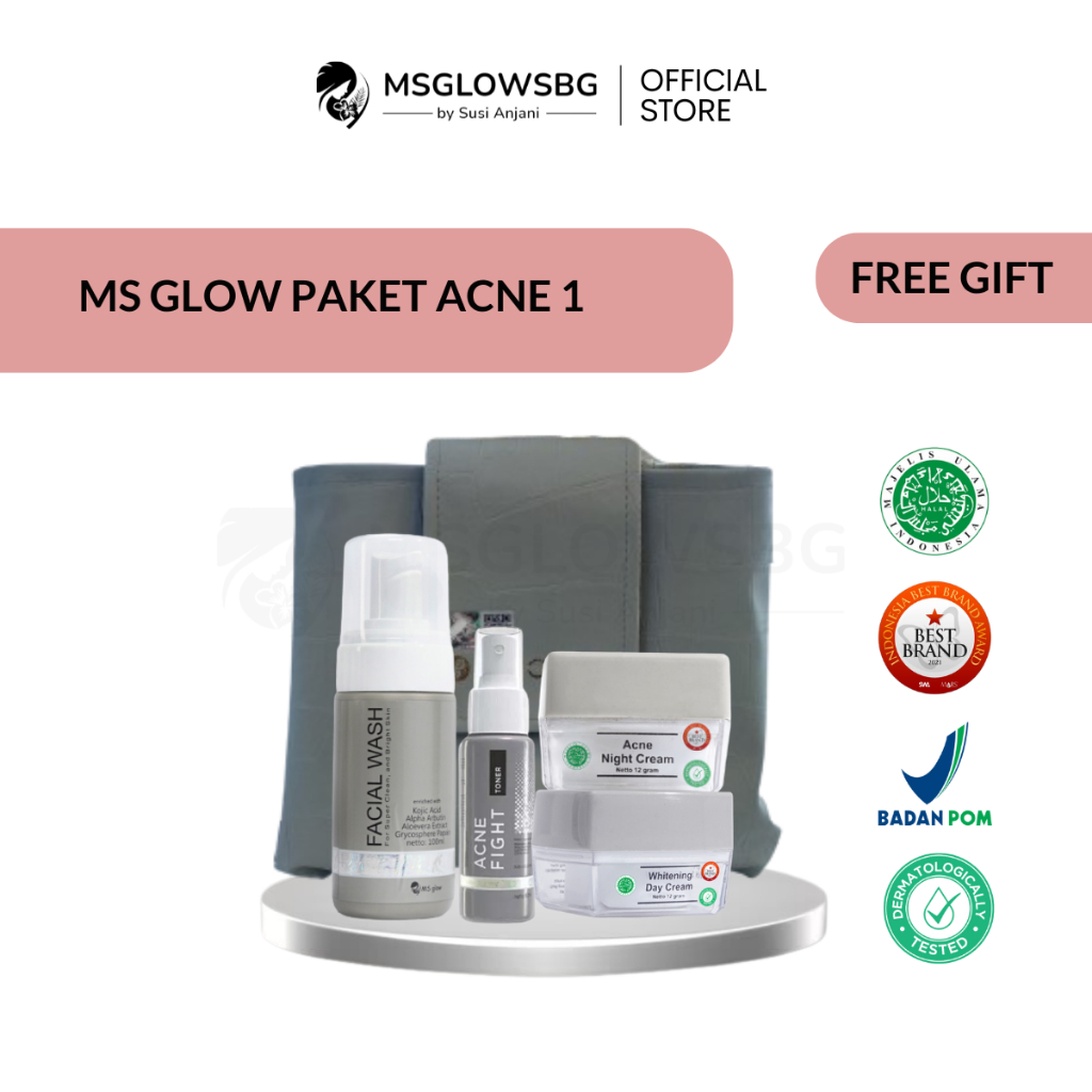 MS GLOW PAKET ACNE 1  (BARU)