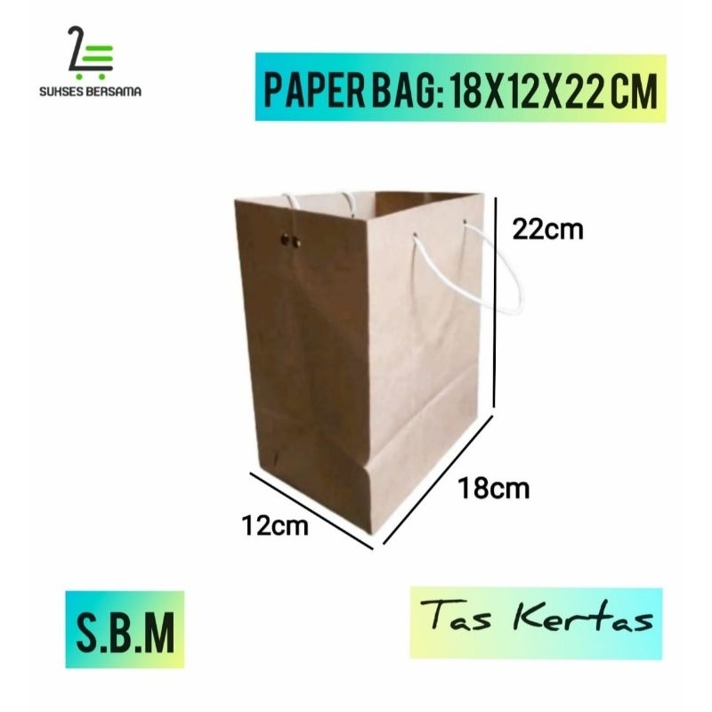 

Paperbag Uk: P18 X L12 XT22 cm/l(LUSINAN/12 Pcs) Tas Kertas/Tas Kado/Tas Acesories