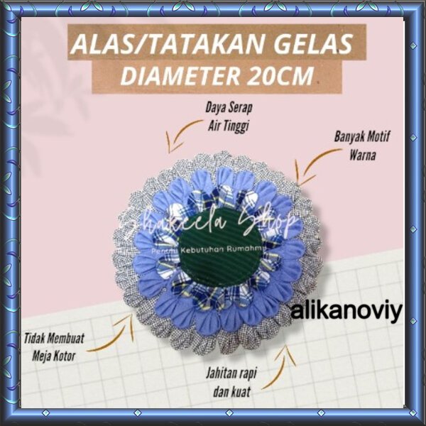 Keset Kain Perca Tatakan Gelas Bulat Kini Tatakan Asbak Alas Gelas