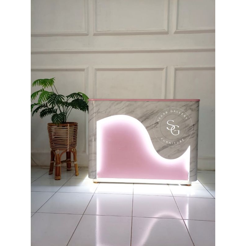 meja kasir custom - meja resepsionis custom - meja kasir by request - HPL motif