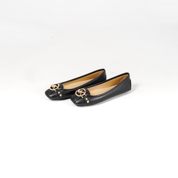 Sepatu MICHAEL KORS MK GHW BLACK FLAT SHOES 100% ORIGINAL