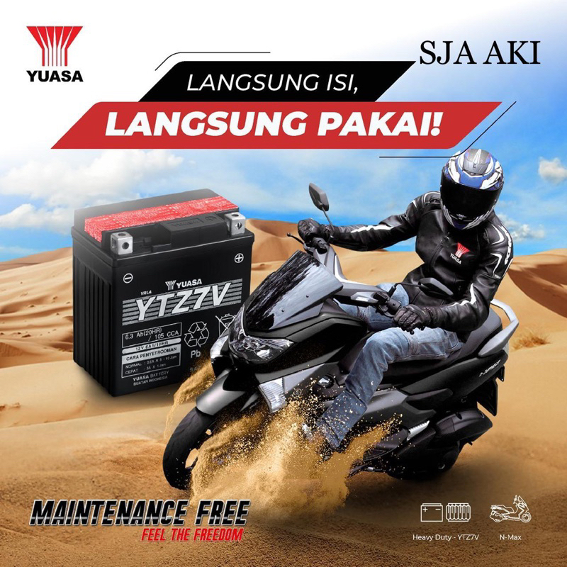 AKI MOTOR YUASA YTZ7V 100% original NMAX AEROX