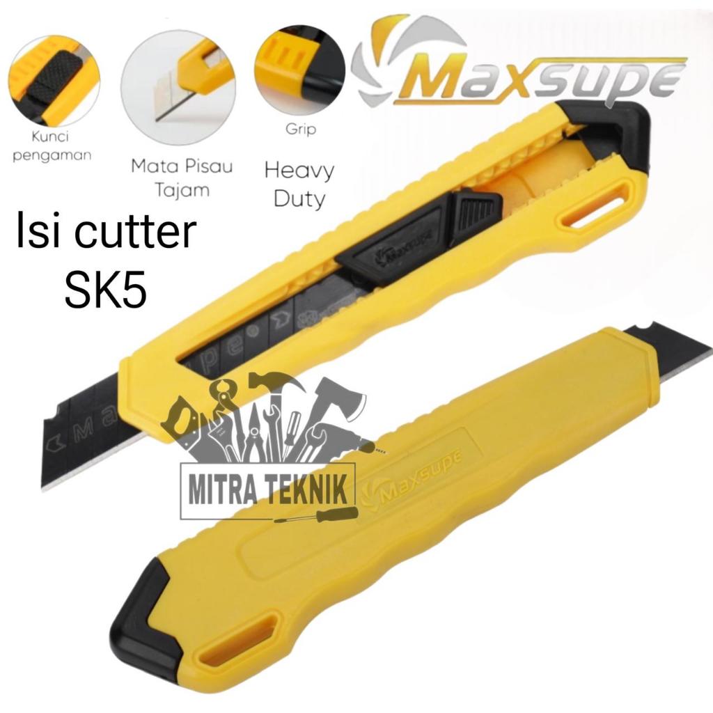 

Maxsupe Pisau Cutter 18MM Utility Knife CUTTER MURAH CUTTER SHARP L500 M-8746