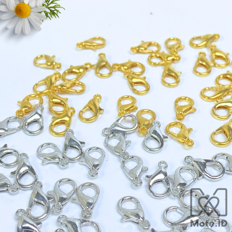 Kokot Udang Silver/gold 12mm isi 20pcs