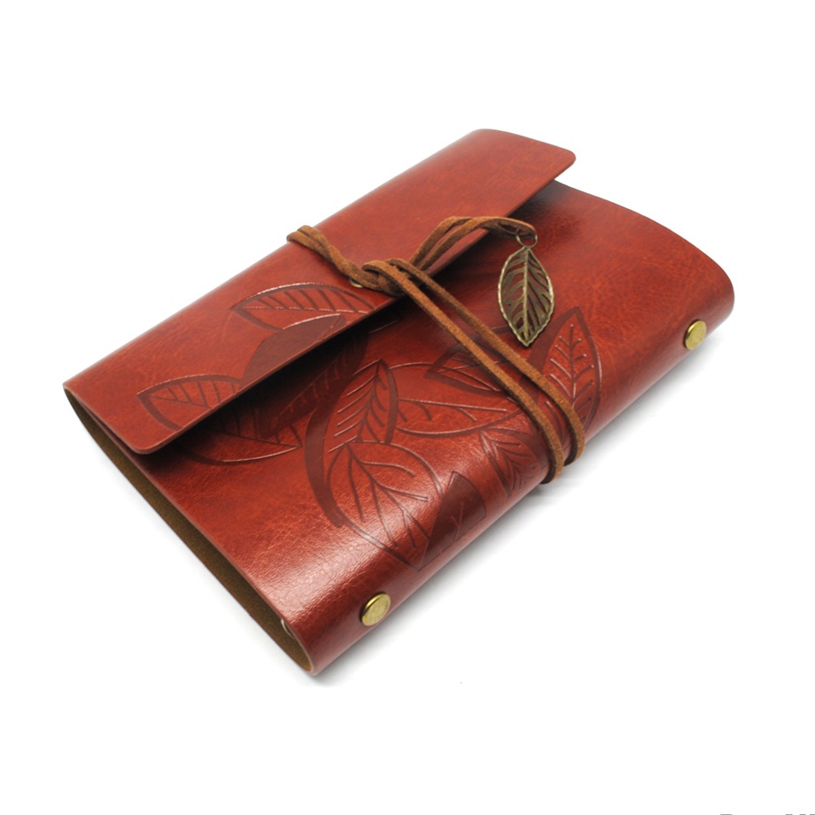

Inovatif Buku Catatan Binder Kulit Retro Leaf kes