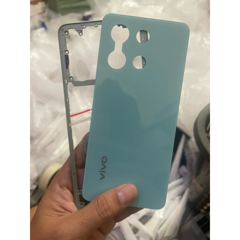 Back Kesing Casing Housing + Tulang Bezel Vivo Y36 4G Original - Green